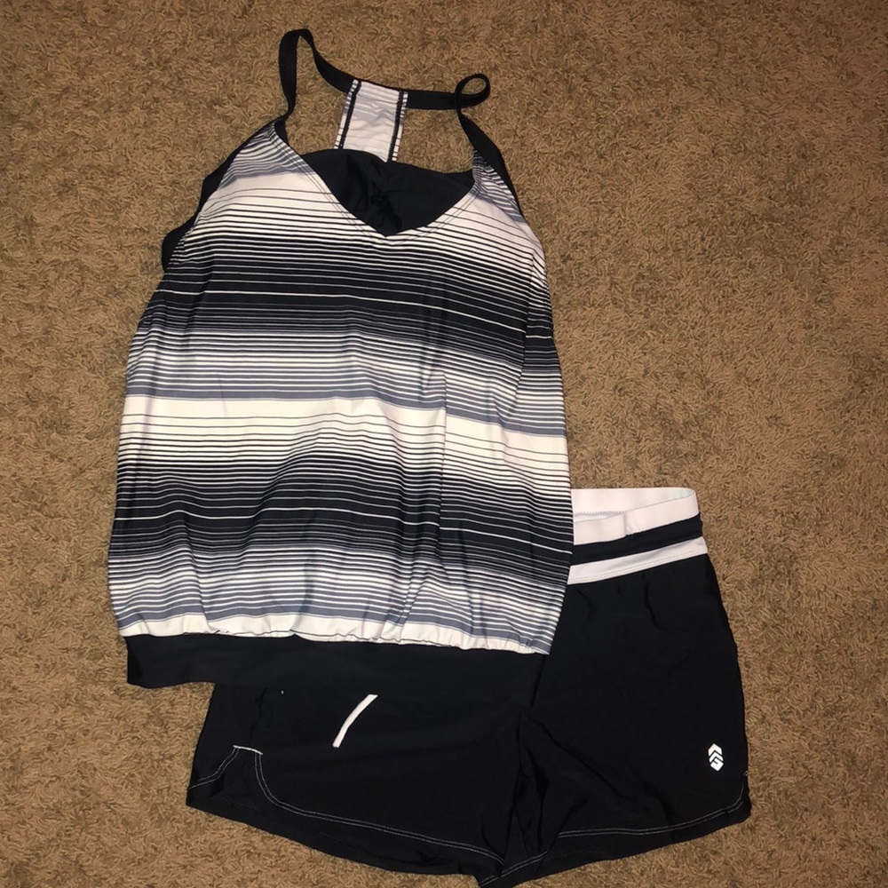 FREE Country Tankini & Drawstring Waist Boyshort Swim Trunk Bottoms